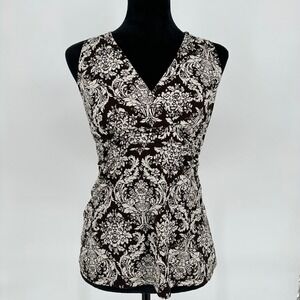 Y2K INC International Concepts Brown Beaded‎ Halter Sleeveless Top Stretch Small
